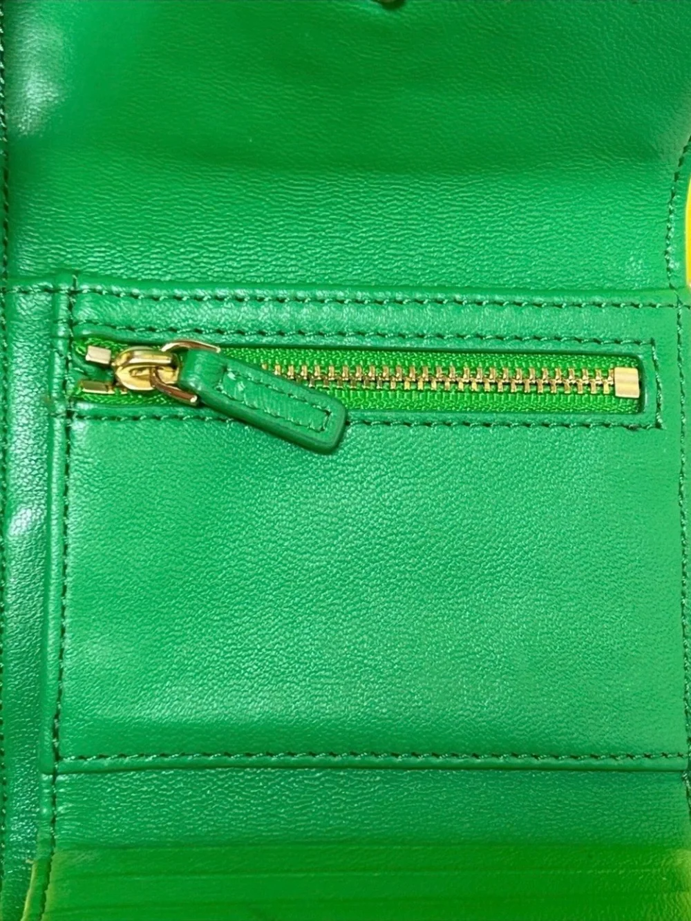 Tory Burch Green Leather Embossed Bifold Wallet